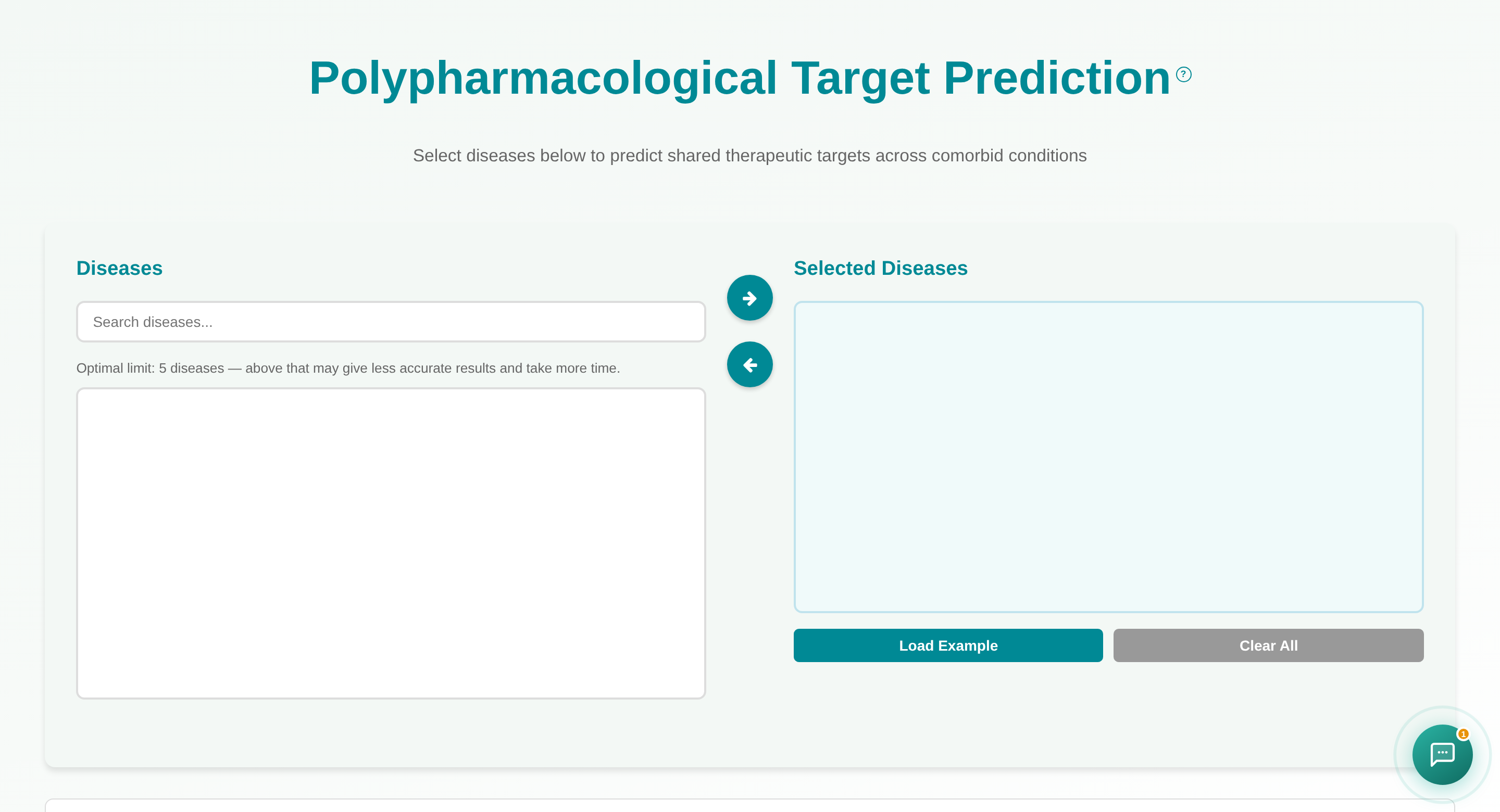 GeDiPNet Polypharmacological Target Prediction input page